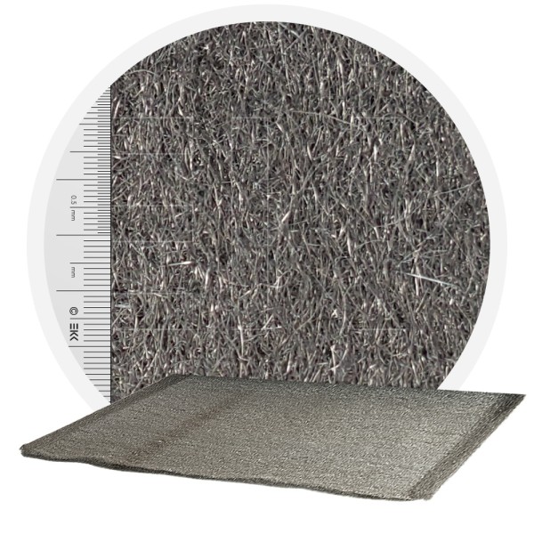 Stainless Steel Wool 434 - 1000 mm, 70 μm, ± 1200 gr/m2 (per metre)
