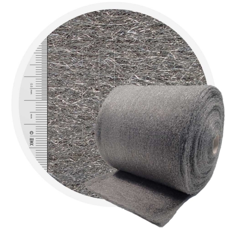 Stainless Steel Wool 434 normal 400 mm - 70 μm, ± 1200 gr/m2