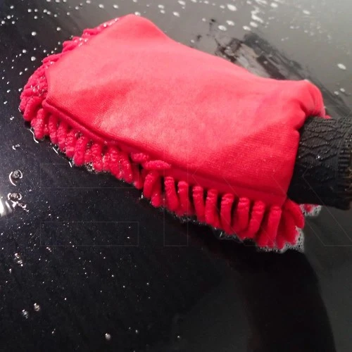 Washing Glove Microfibre Rasta Red
